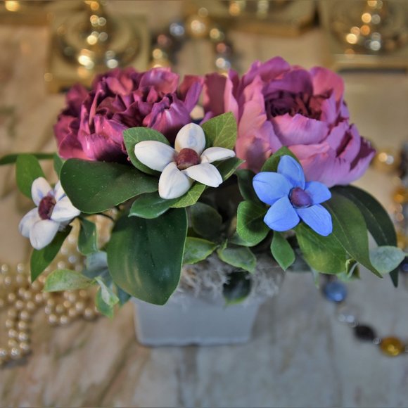 "For Mother with Love" painted on front of small trinket box w/ Sola flowers - Picture 5 of 14